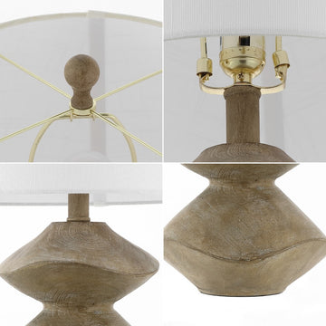Laken Minimalist Coastal Resin/Iron 3-Stack Cairn LED Table Lamp - JONATHAN Y